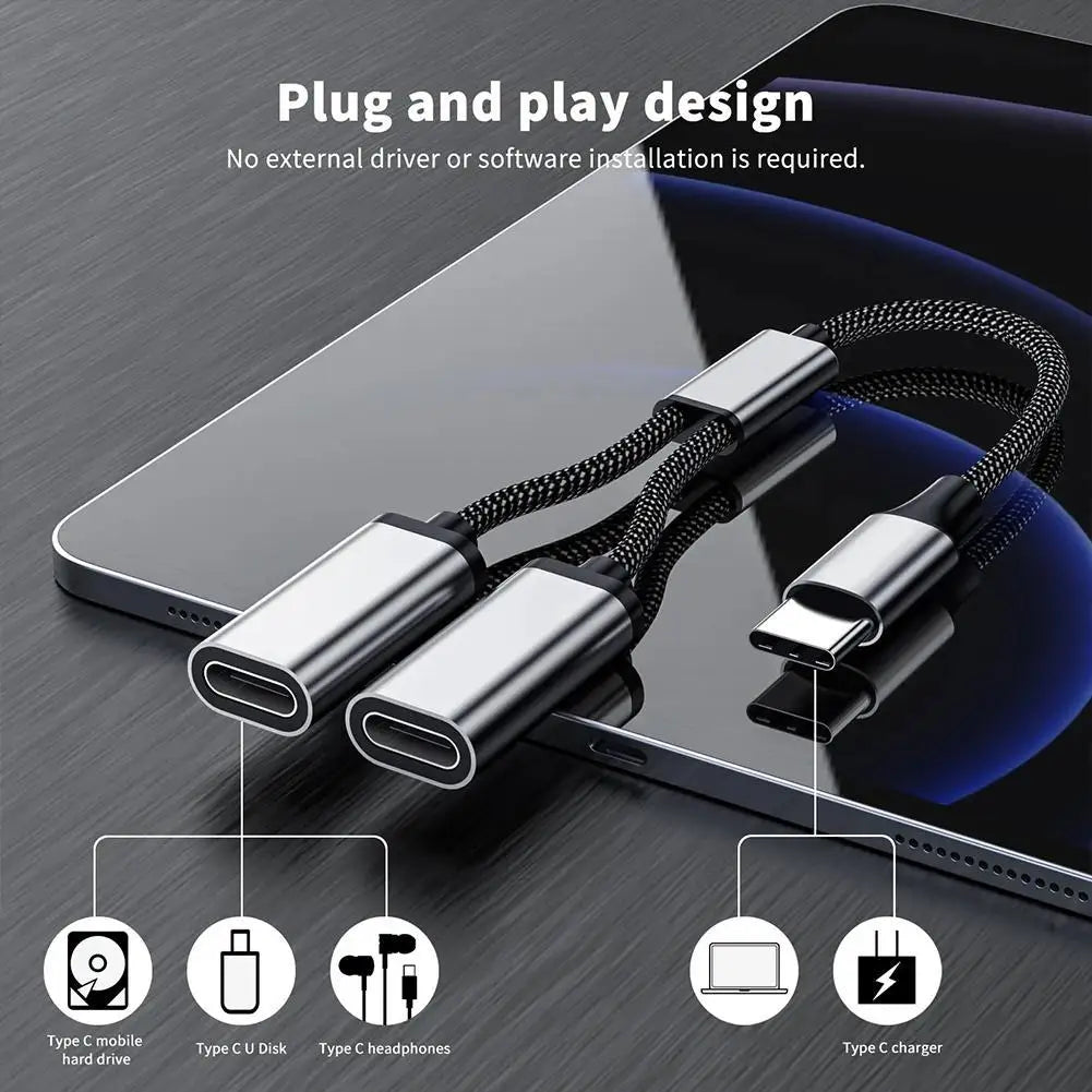 Type C Hub 3-port One To Two Type C Interface Type C Splitter