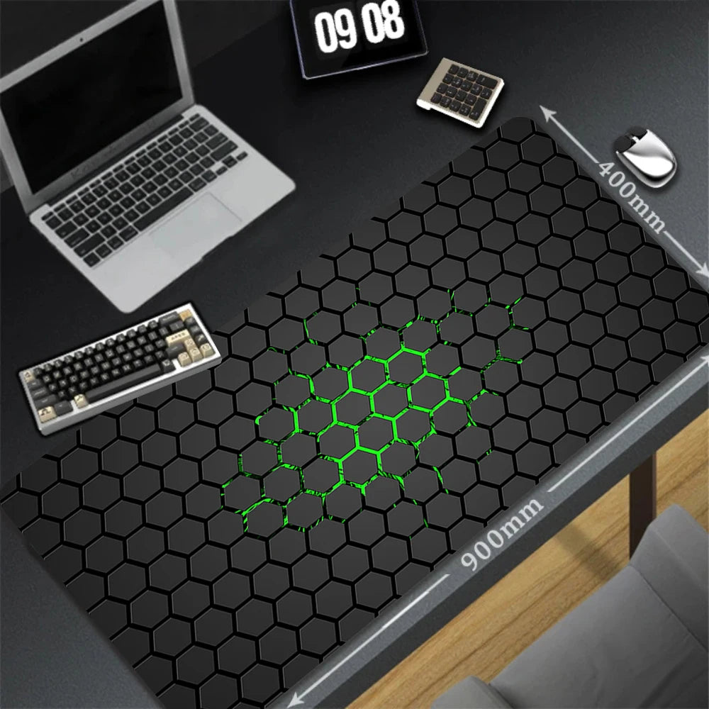 XXL Computer Gaming Locking Edge Mice Pad Keyboard Table Mat Geometric Art Large Gaming Desk Pad Pc Gamer Big Size Mousepad Gift