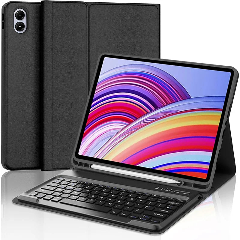For Xiaomi Redmi Pad 2 Pro 12.1 Inch Case, Keyboard Cover for Xiaomi POCO Pad M1 12.1 inch Tablet Case With Pencil Holder
