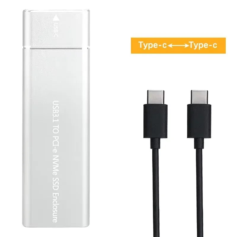USB3.1 M.2 NVME SSD Enclosure Mobile Case Supports NVME Protocol To Type-C Solid Metal External Hard Disk Case Laptop Phone SSD