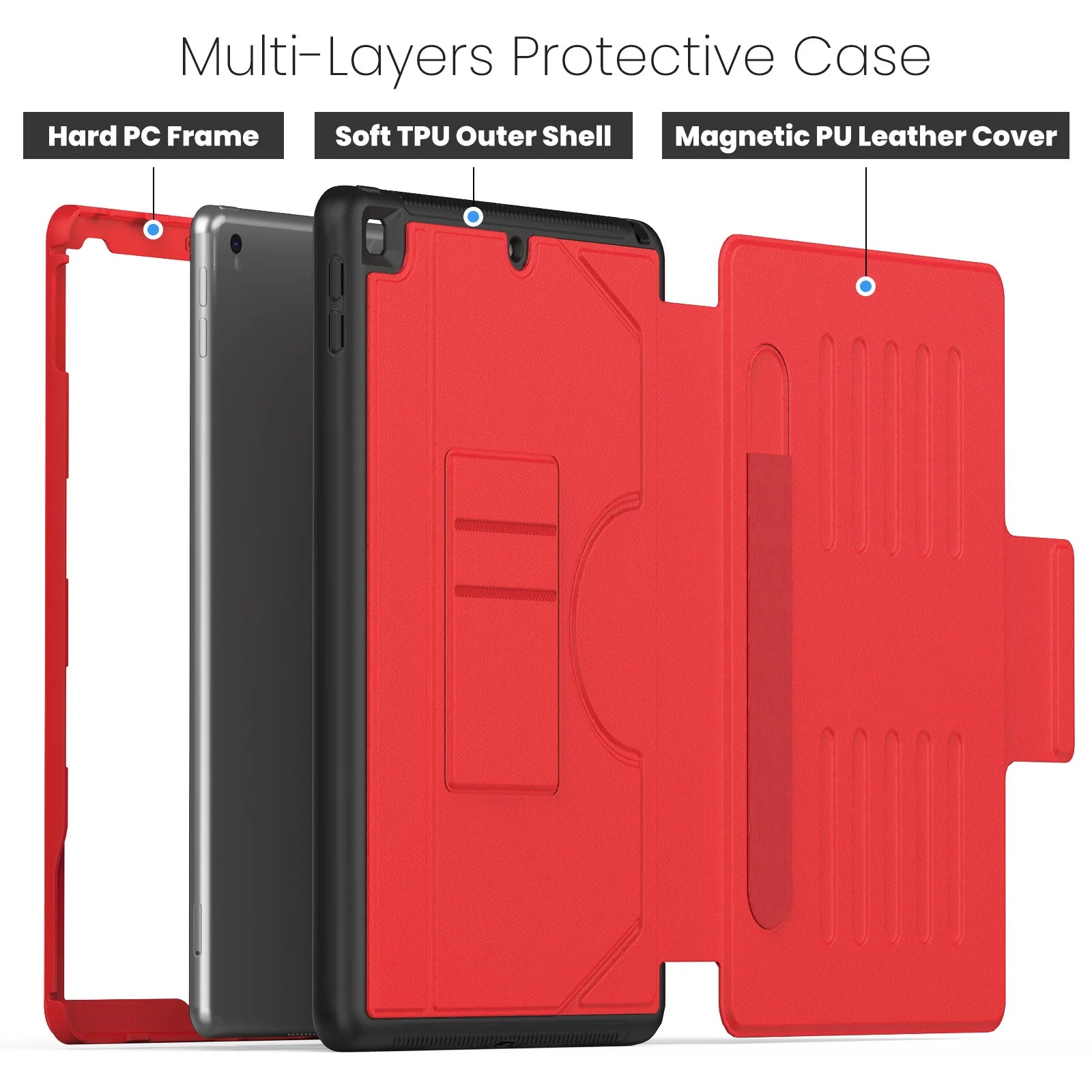 Case for iPad 10.2 10.9 10th Pro 9.7 Air 2 Pro 11 Air 4/5 10.9 2022 - Protective, Ultra Thin, Magnetic Stand, Sleep/Wake Cover