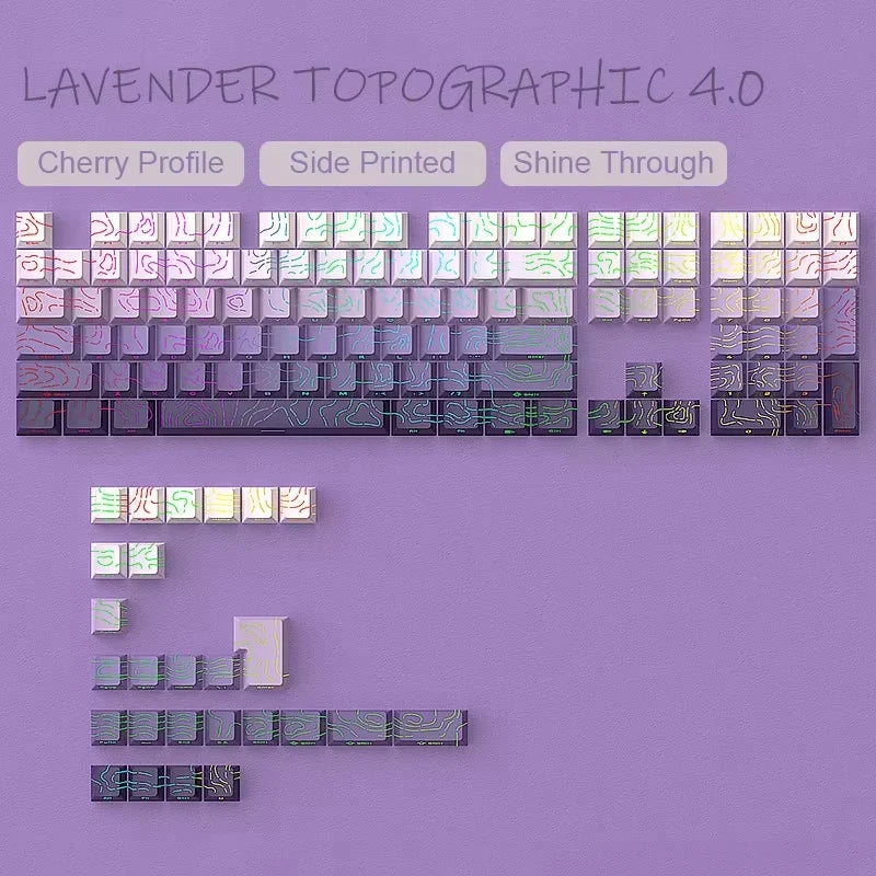135 Key Cherry Profile Green Grape Keycaps Side Print Shine Through Keycaps Double Shot PBT Keycap for MX Switch Gaming Keyboard