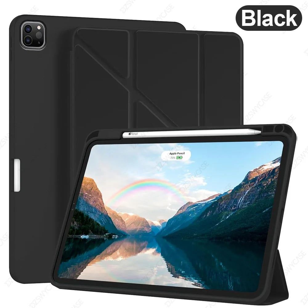 Y-Trifold Case for iPad Pro 11 Inch (2022/2021/2020, 4th/3rd/2nd Generation), with Pencil Holder, Auto Sleep/Wak Cover