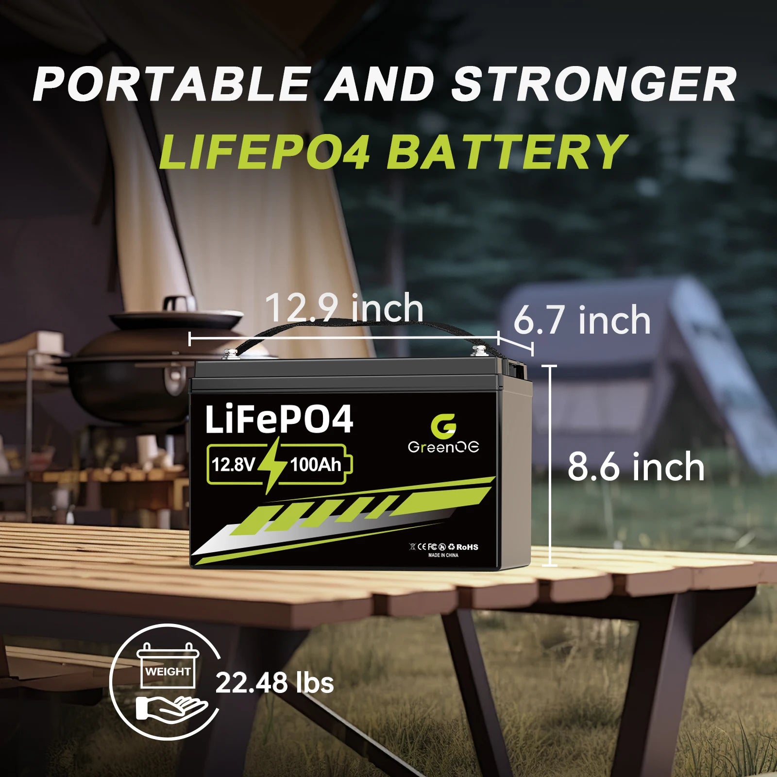 12V 100Ah LiFePO4 Battery Group 31 With Built-in 100A BMS, 15000 Deep Cycles Rechargeable Lithium Battery Prefect for Solar Syst