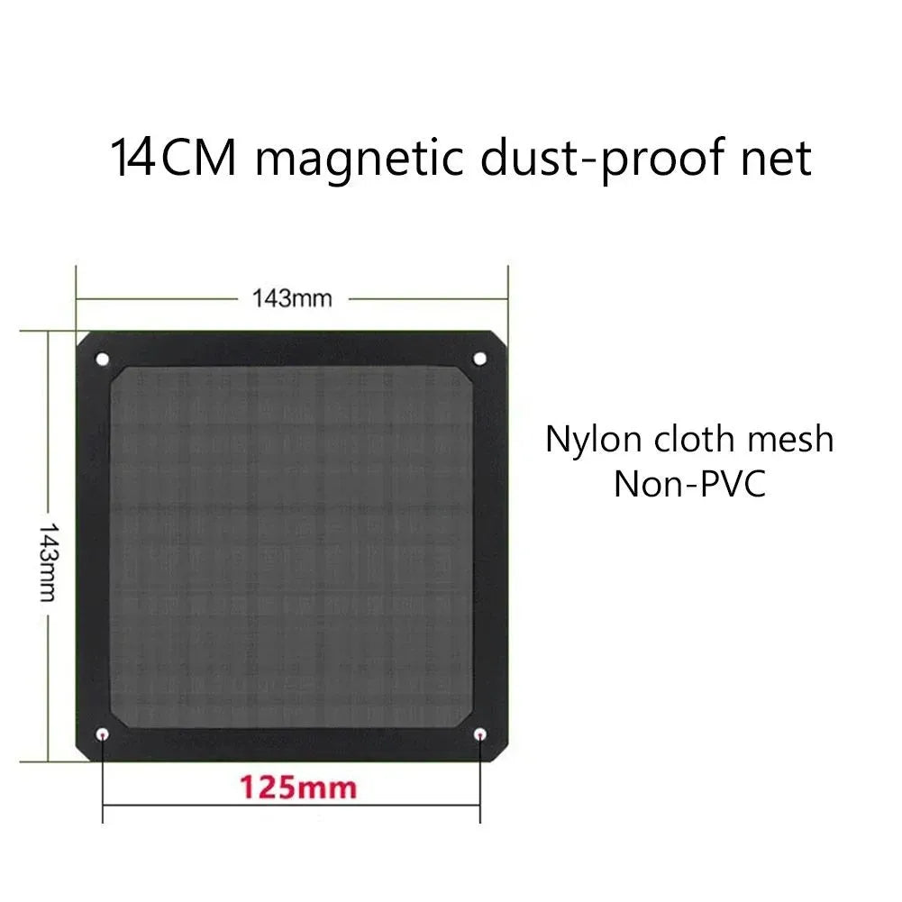 LDPCSJ Magnetic Frame Dust Filter 8-14cm Mesh Cover Net Guard for PC Computer Case Cooling Fan Power Supply Chassis with Hole