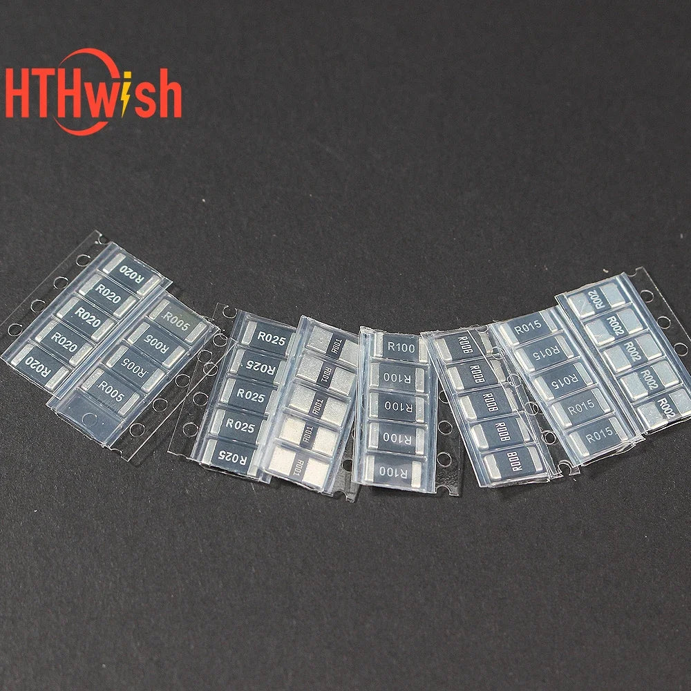 50PCS/lot  2512 SMD Resistor set 1% Alloy Resistance Assorted Kit R002 R005 R008 R010 R015 R020 R025 R050 R100