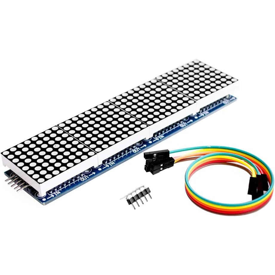 1pcs MAX7219 Dot Matrix Module Red Light 4 in 1 Display for Arduino Microcontroller with 5Pin Line Christmas Decoration DIY