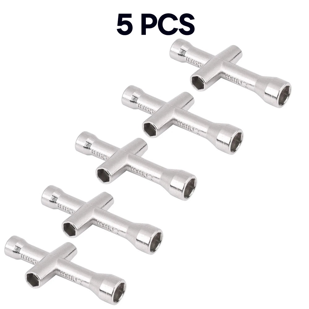 4 in 1 3D Printer Nozzle Tool M2 M2.5 M3 M4 Screw Nut Hexagonal Cross Wrench For E3D V5 V6 Bambu X1 P1 A1 Nozzle Mini Spanner