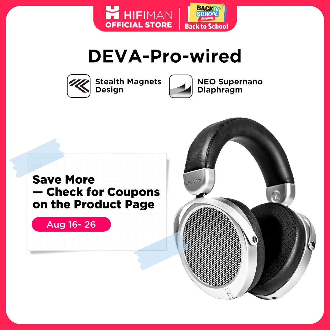 HIFIMAN Deva-Pro Over-Ear Open-Back Planar Magnetic Headphone with Stealth Magnets-Wired Version