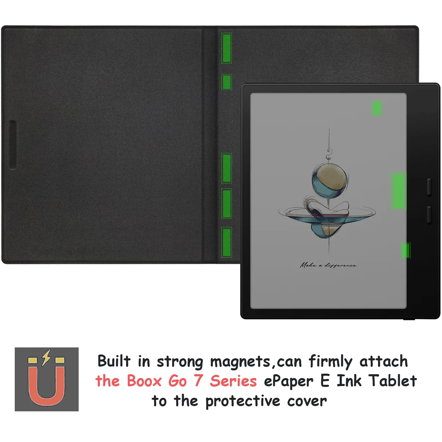 Magnetic Leather Case for 7'' Onyx Boox Go 7 / Boox Go Color 7 (Gen II/Gen I 2025/2024) Ultra-Thin Cover with Auto Sleep/Wake
