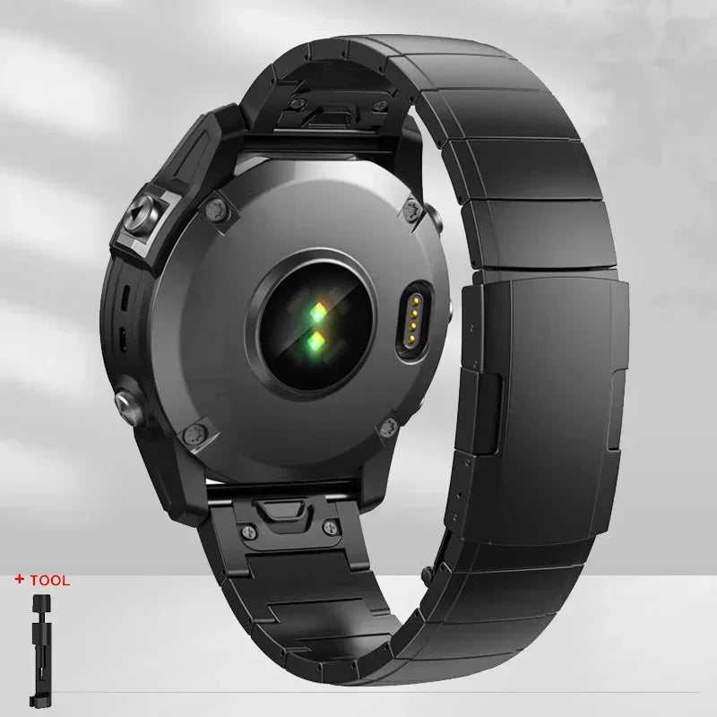 Quickfit Titanium Strap For Garmin 26mm 22mm Fenix 6/6X/6XPro/7/7X/5/5X/5XPlus/3 Metal Release Watch Band For Forerunner 945 935