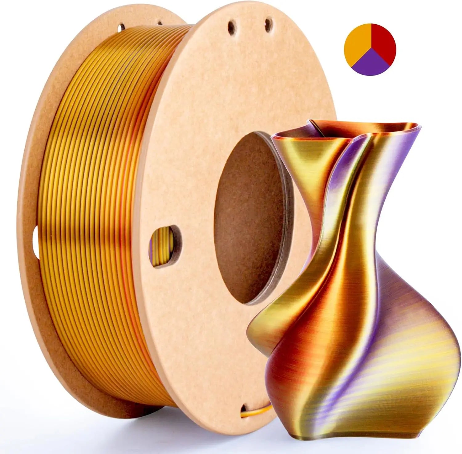 Multicolor 3D Printer Filament,Dual/Tri/Twist/Magic Color 1.75mm PLA Shiny Printing Filament,250g(0.55lbs) Fit FDM 3D Printer