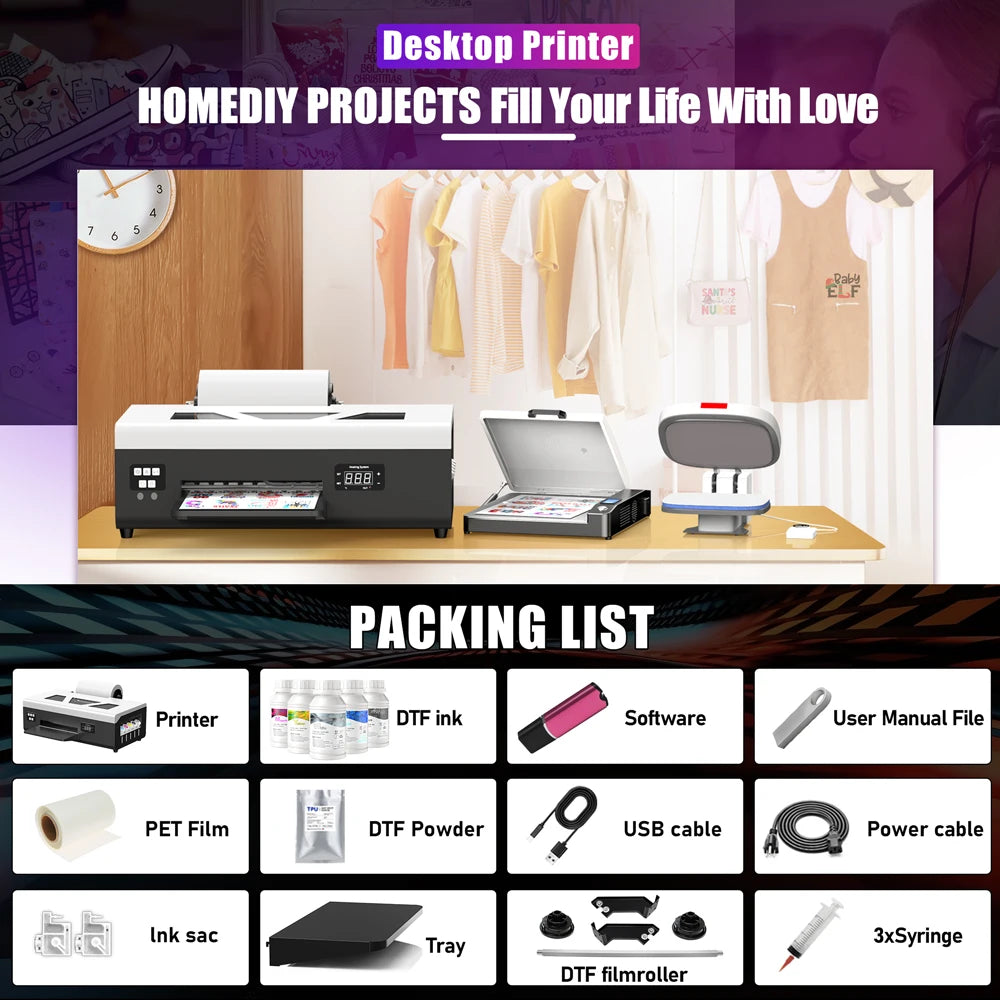 A4 DTF Printer for Epson L805 Direct to Film DTF Impresora Heat Transfer DTF Printer for Clothes T shirt DTF Printing Machine