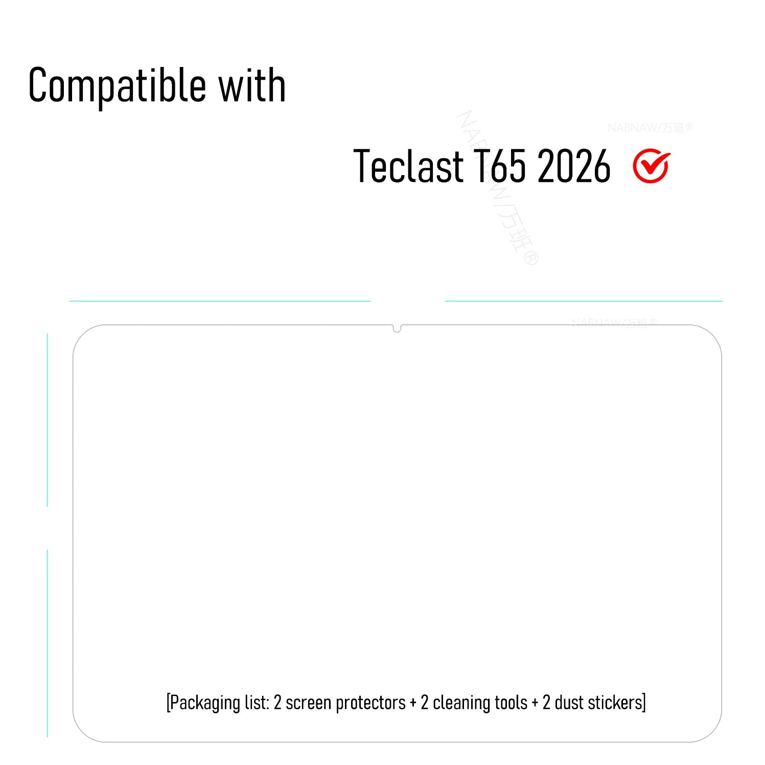 For Teclast T65 2026 HD Tempered Glass Film Screen Protector For Teclast T65 2026 13.4 inch Anti Scratch Easy To Install 2-Pack