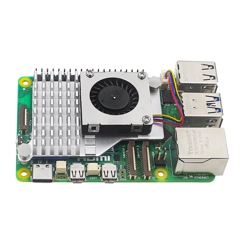 Raspberry Pi 5 Active Cooler Aluminum Heatsink PWM Speed Adjustable Fan Black Silver Blue Cooling Radiator for RPI 5 Pi5