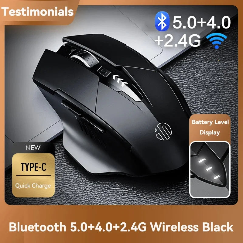 INPHIC F1 2.4G Wireless Mouse 500mAh Ergonomic Rechargeable Power Display Office Home Silent Laptop Desktop Computer Universal