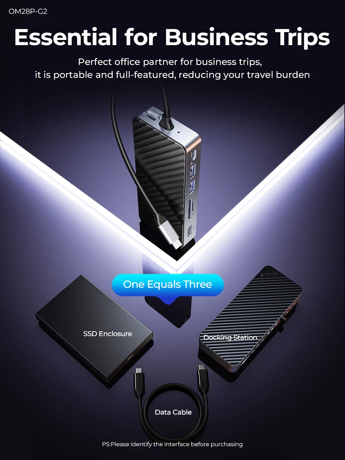 ORICO-USB C HUB with SSD Enclosure Laptop Docking Station 4K60Hz HDMI-Com 100W PD RJ45 SDTF 10Gbps M.2 NVME SATA SSD 8TB