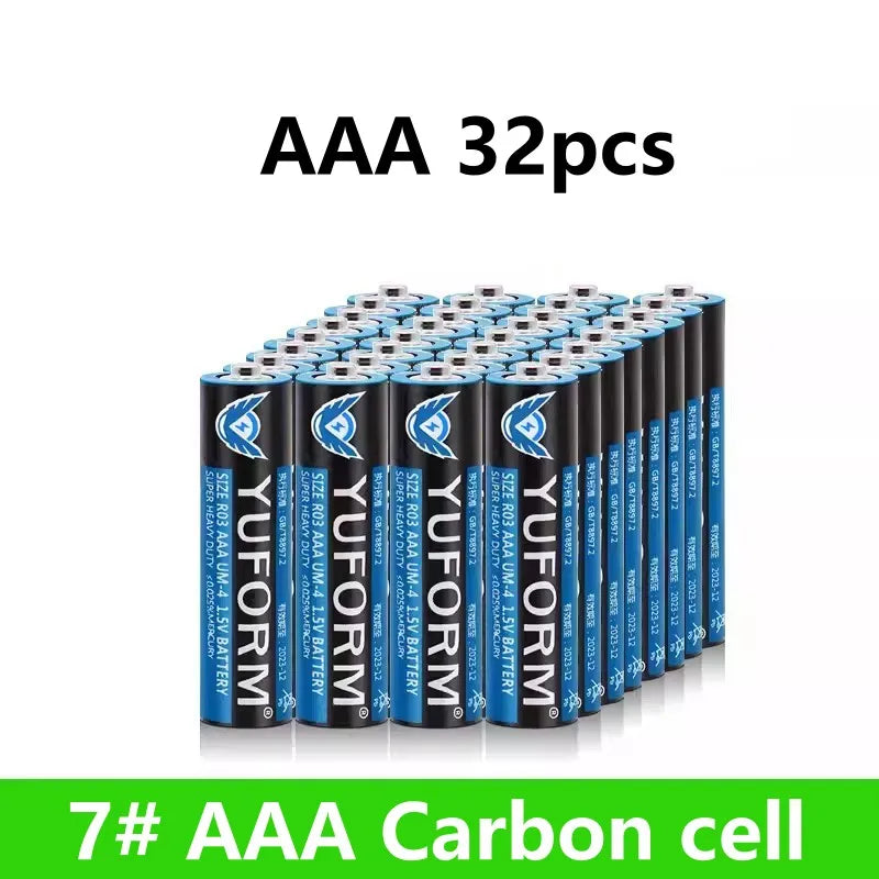 AAA 1.5V Carbon-Zinc Battery for Remote Control Toy LED Light Wireless Mouse, Long-lasting LR03 Dry Cell Disposable Battery