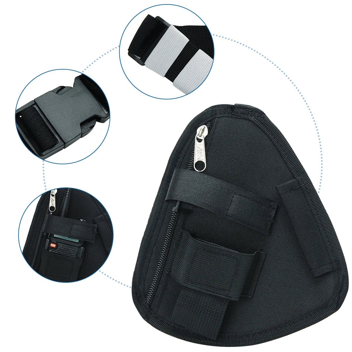 ABBRREE Radio Chest Harness Tactical Vest Nylon Vest Chest Rig Pack Bag Pouch Holster Walkie Talkie for BF-888S UV-5R
