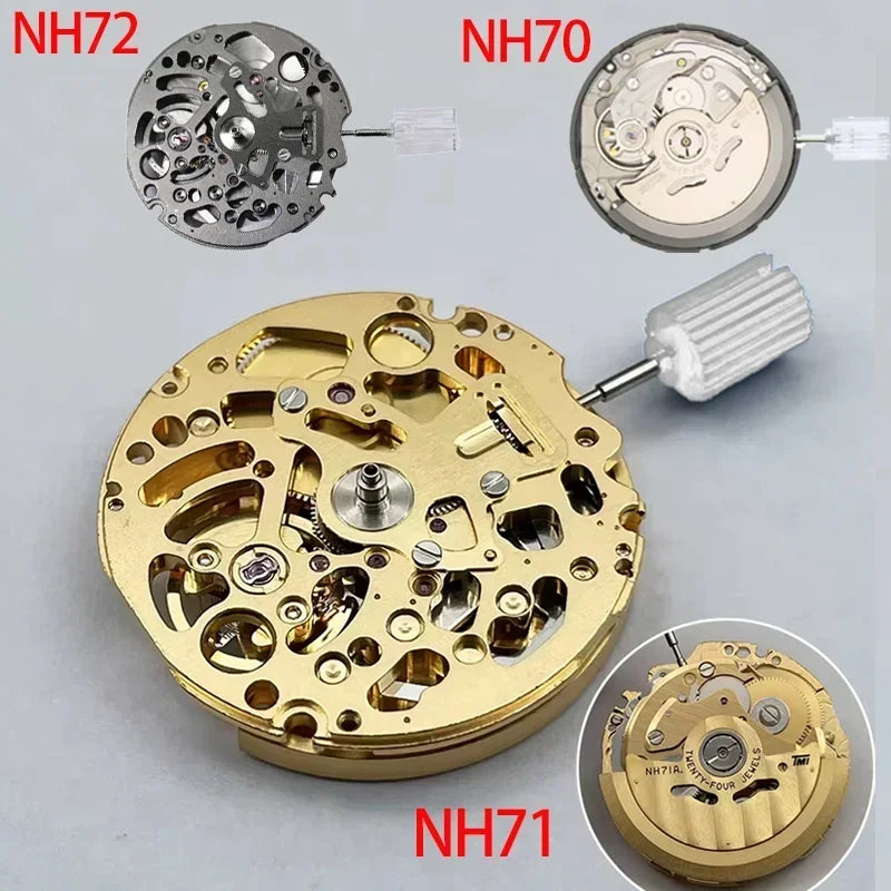 Original NH71 NH72 NH70 High Accuracy Skeletonized Movement Automatic Self-winding 24 jewels Mechanism Modification Parts