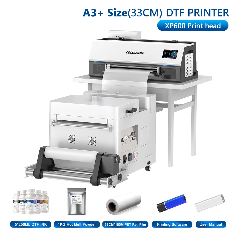Colorsun DTF Printer For Epson L800/R1390/XP600 Impressora A3/A4 DTF T-Shirt Printers For T-Shirt Hoodies Cloth all Fabric