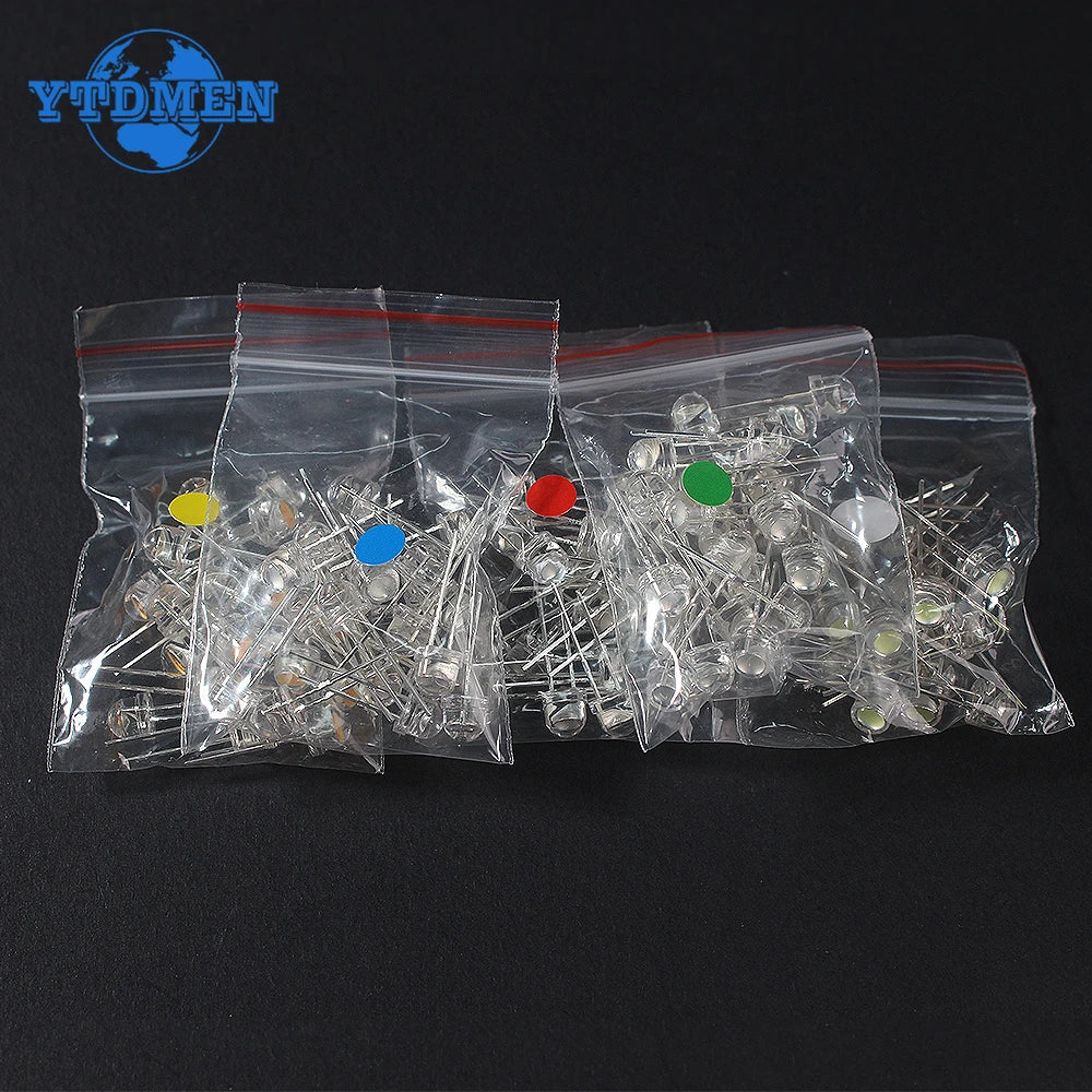 50/100PCS Straw Hat LED 5mm Super Bright LED Diode F5 Light Emitting Diode Blue Green Red Yellow White, for DIY Electronic