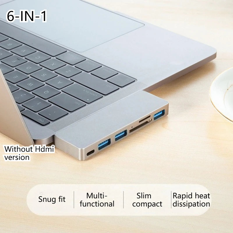 USB 3.1 Type-C Hub to HDMI Adapter 4K Thunderbolt 3 USB C Hub 3.0 TF SD Reader Slot PD For MacBook Air 13 15 Pro 14 M4 M3 M2 M1