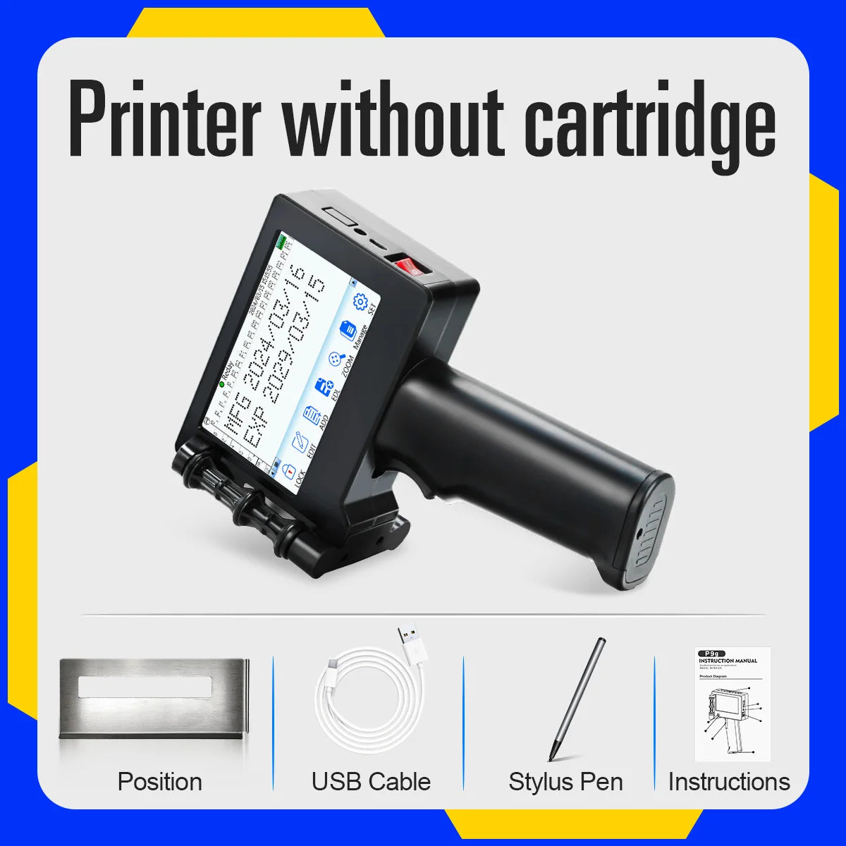 Yhan 12.7mm Portable Inkjet Printer Unencripted for Expiry Date Barcode QR Code Batch Numbers Best Value Logo Printing