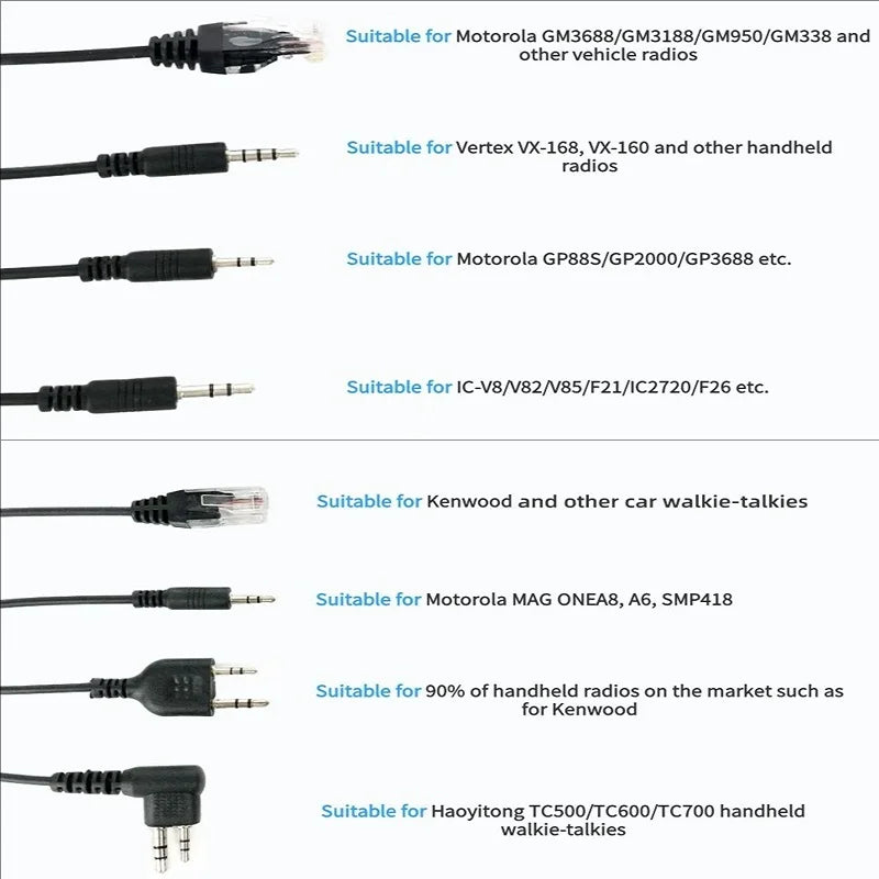 8 In 1 USB Programming Cable For Baofeng Kenwood TYT QYT Motorola AXU4100 Yaesu ICOM Walkie Talkie Radio Car Radio CD Software