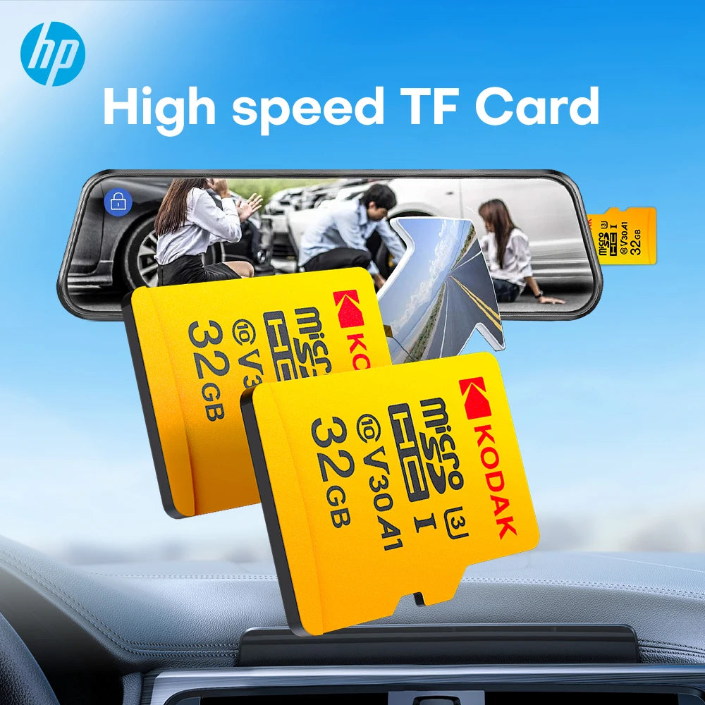 KODAK Micro SD Card 32GB 64GB 128GB V30 U3 4K Yellow for Dash Cam Driving Recorder TF Card