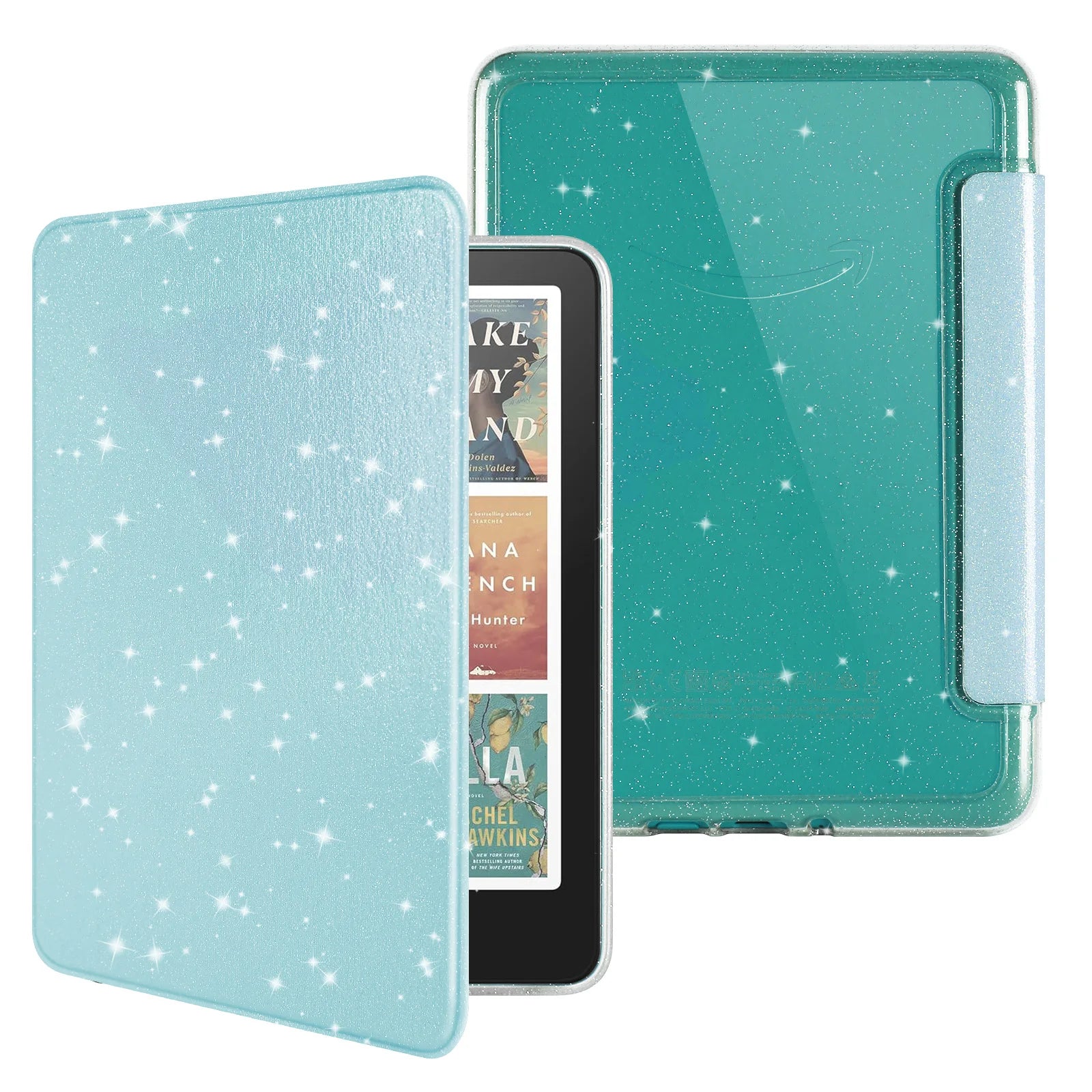 Glitter Case for 6"Kindle (11th Gen 2022/2024) - Clear Acrylic Back, Full-Body Shockproof, Auto Wake & Sleep, Kindle Accessories