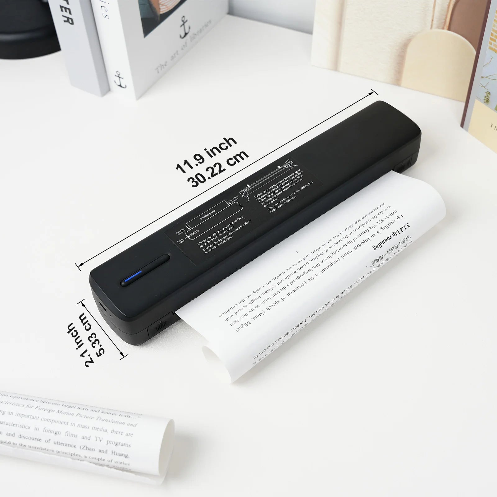 Portable Printer Wireless Inkless Thermal Printer A4 Bluetooth C80 300DPI Mobile Support Android iOS for Office Work Home School
