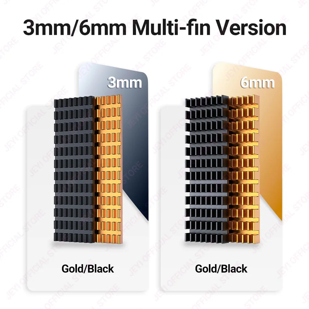 JEYI M.2 SSD Heatsink Aluminum Cooler Multi-version NVMe Radiator with Thermal Pad, Dust Paper for PS5/PC/Laptop M2 2280 SSD