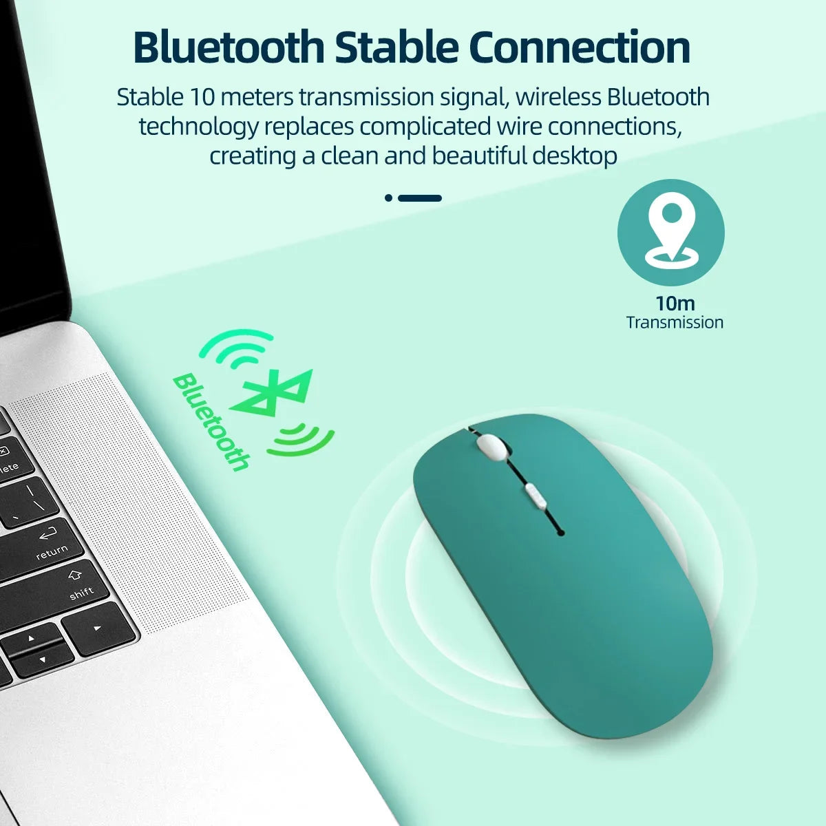 Bluetooth-compatible Mouse Wireless Mouse Silent Computer Mice Portable Working Gaming Mouse for Laptop iPad Air Pro Tablet PC