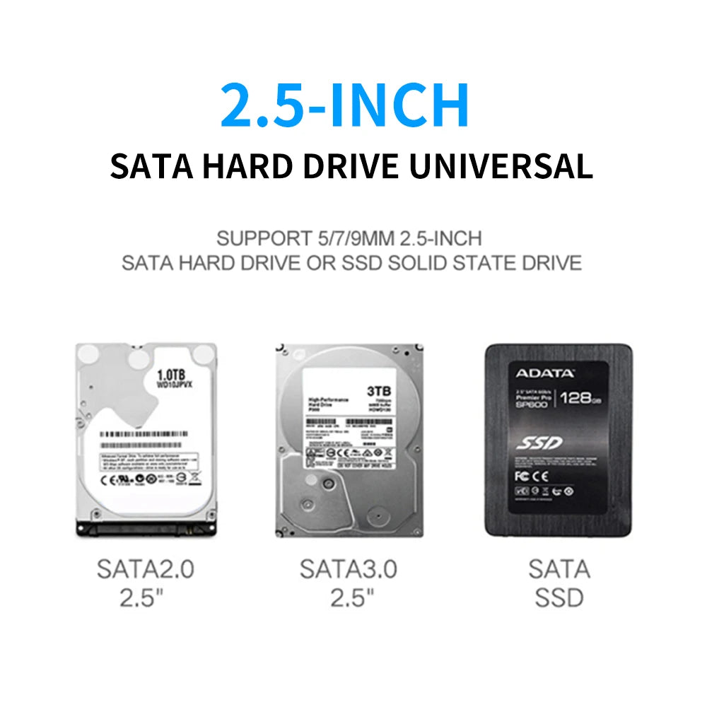 SATA To USB 3.0/Type-C/2 In 1 USB3.0 Type-C Cable Up To 6 Gbps For 2.5 Inch External HDD SSD Hard Drive SATA 3 22 Pin Adapter
