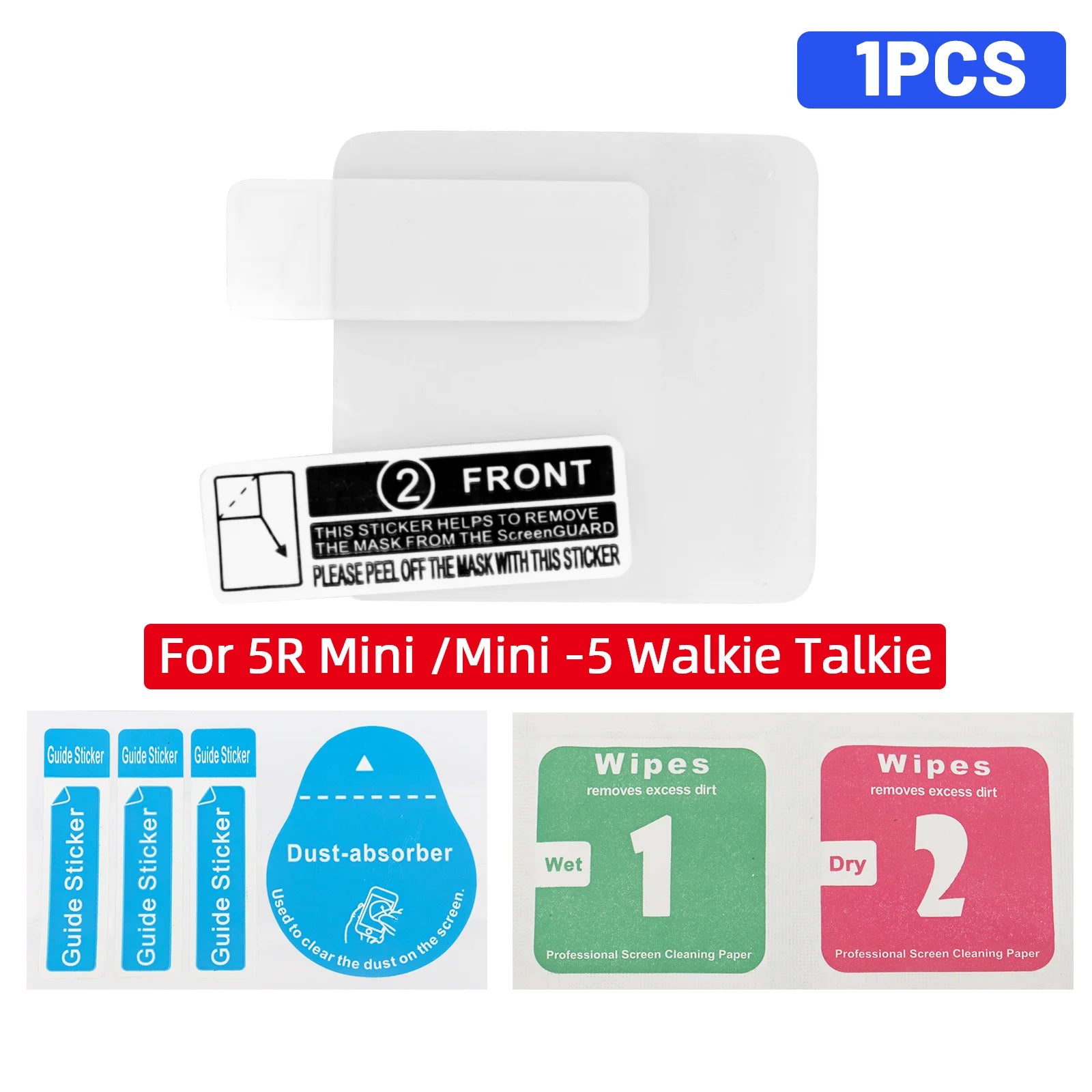 BAOFENG UV-5R Mini Walkie Talkie Screen Protector Cover Protective Film Waterproof compatible with UV-5R Mini Mini-5  Ham Radio