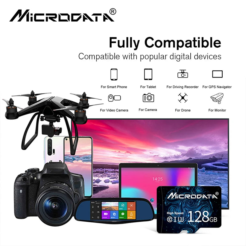 High Quality Memory Card Micro TF SD Card 128GB Class 10 TF Card 64GB 32GB 16GB 4GB 8GB External Pen Drive Flash Memory Disk