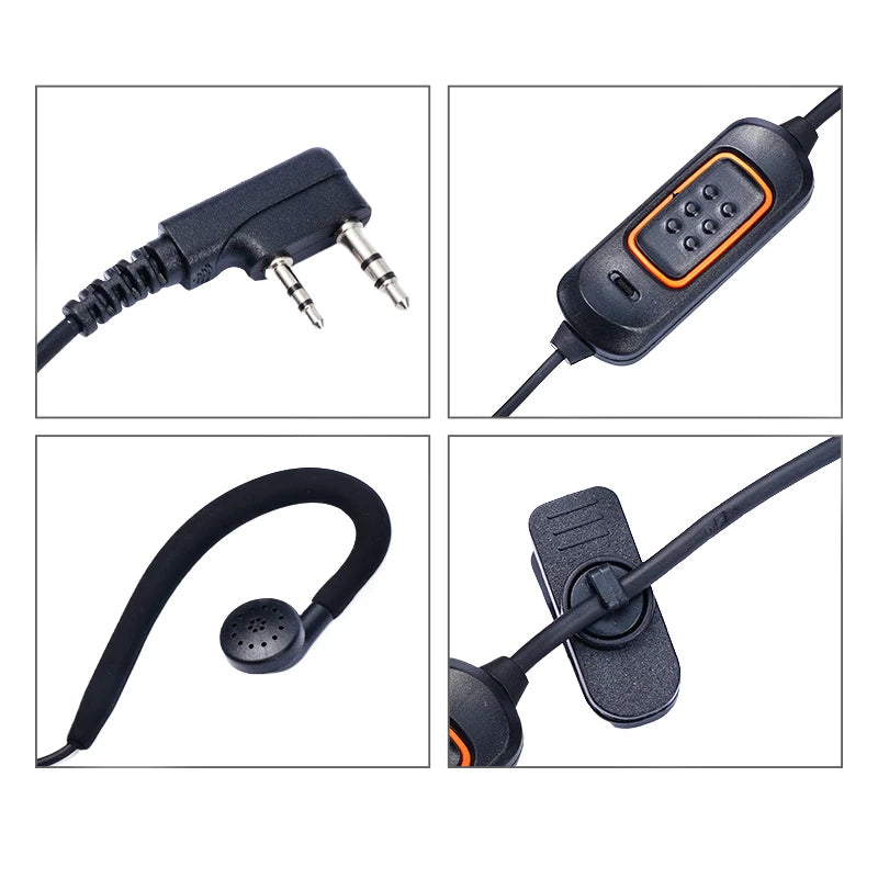 2Pin Baofeng 780 Headset Mic earphone For BaoFeng UV-5R UV-5RH UV-21 PRO Quansheng UV-K6 Walkie Talkie Two Way Radio Accessories
