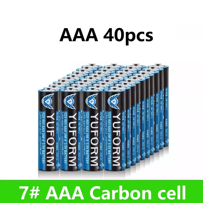 AAA 1.5V Carbon-Zinc Battery for Remote Control Toy LED Light Wireless Mouse, Long-lasting LR03 Dry Cell Disposable Battery