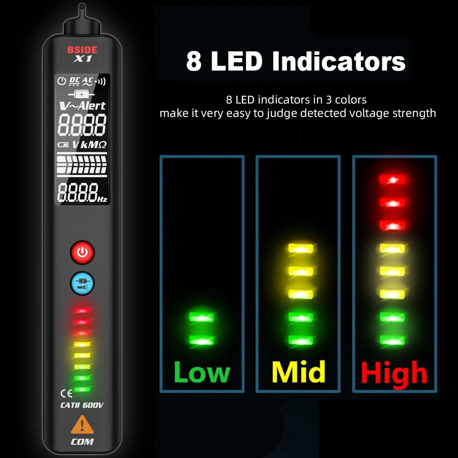 BSIDE X1 EBTN Voltage Tester with NCV & True RMS Display