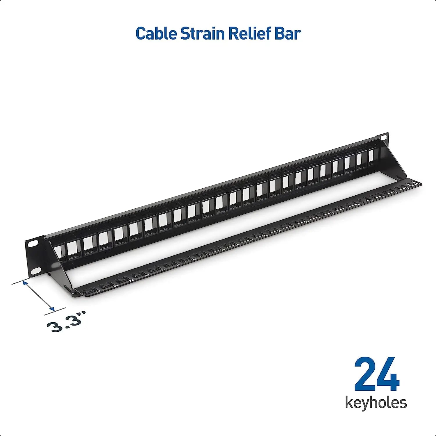 ZoeRax 24Port RJ45 Shielded Patch Panel Network Patch Panel 19 Inch, Ethernet Patch Panel with Cable Management and Support Bar