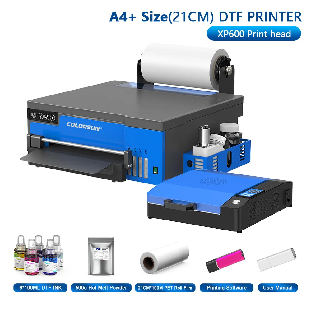 Colorsun DTF Printer For Epson L800/R1390/XP600 Impressora A3/A4 DTF T-Shirt Printers For T-Shirt Hoodies Cloth all Fabric