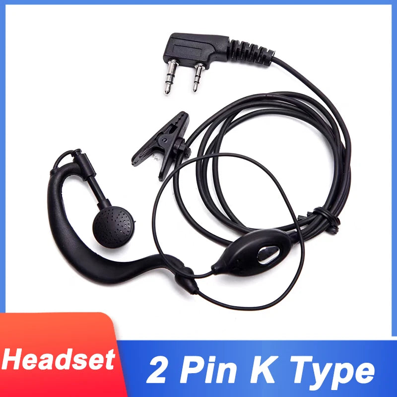 Walkie Talkie Headset K-Plug Earpiece For Baofeng UV-5R BF-888S UV-16 UV-5RH UV-20 QuanSheng UV-K5 UV-K6 Two Way Radio Accessory