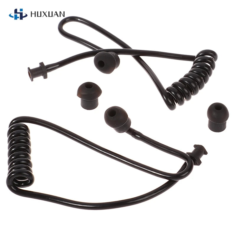 2Pcs Spring Air Tube Coil Acoustic Air Tube Earplug Replacement For Radio Earpiece Headset Walkie Talkie Earphone Coil