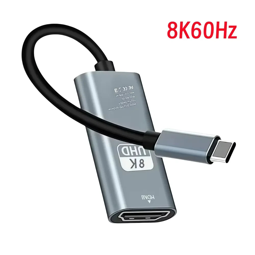 TYPE C to HDMI 8K 4K Adapter USB C USB3.1 Male to HDMI-compatible Female Converter Cable for Laptop Tablet TV MacBook