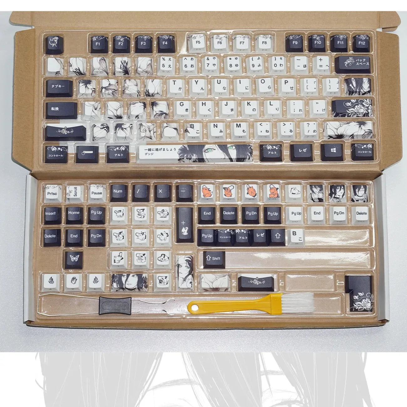 135 Keys Reze Keycaps Chainsaw Man Cherry Profile Cute Anime Keycap DYE-SUB PBT Keycap for MX Mechanical Keyboard 60/61/68/108