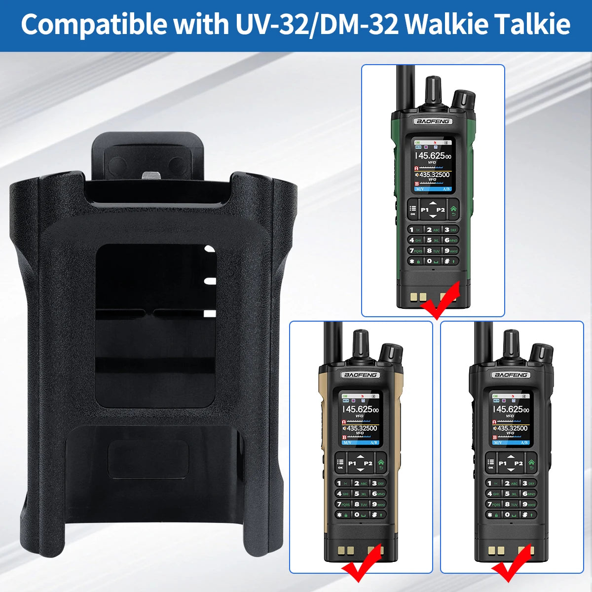 Original Baofeng UV-32/DM-32 Walkie Talkie Belt Clip Carry Holster Case For UV32/DM32 Two Way Ham Radio Accessories For Outdoor