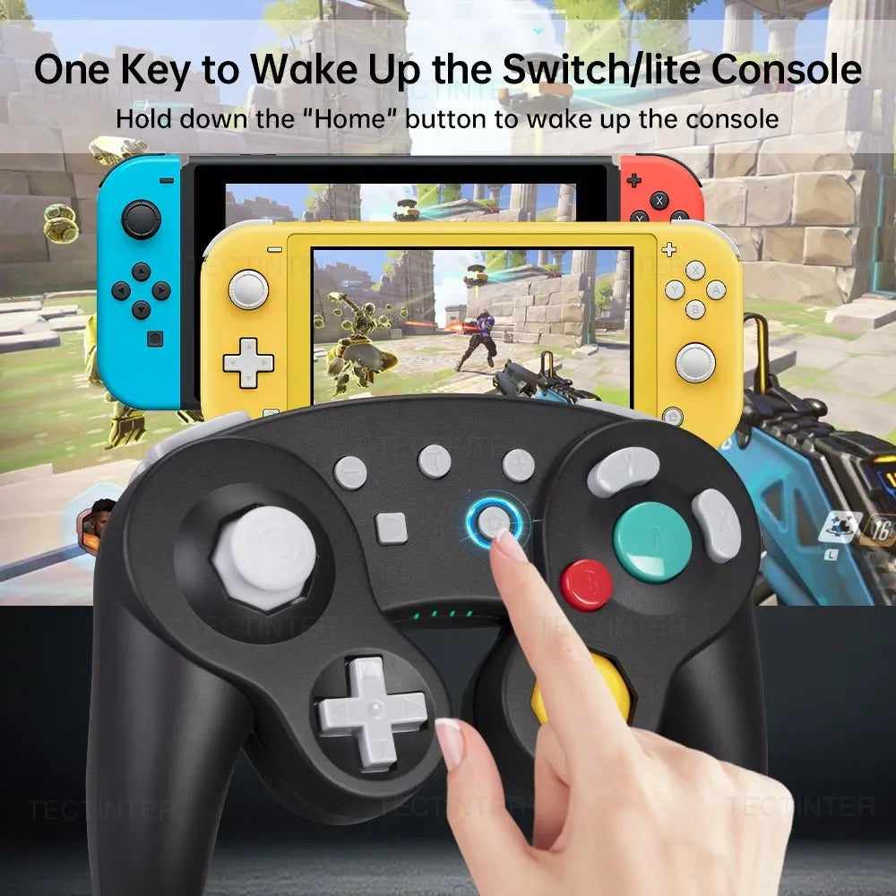 Bluetooth-Compatible Gamecube Controller For NS Switch 2/Switch Console Gamepad For Steam/Andriod/PC Joystick with Turbo Functio