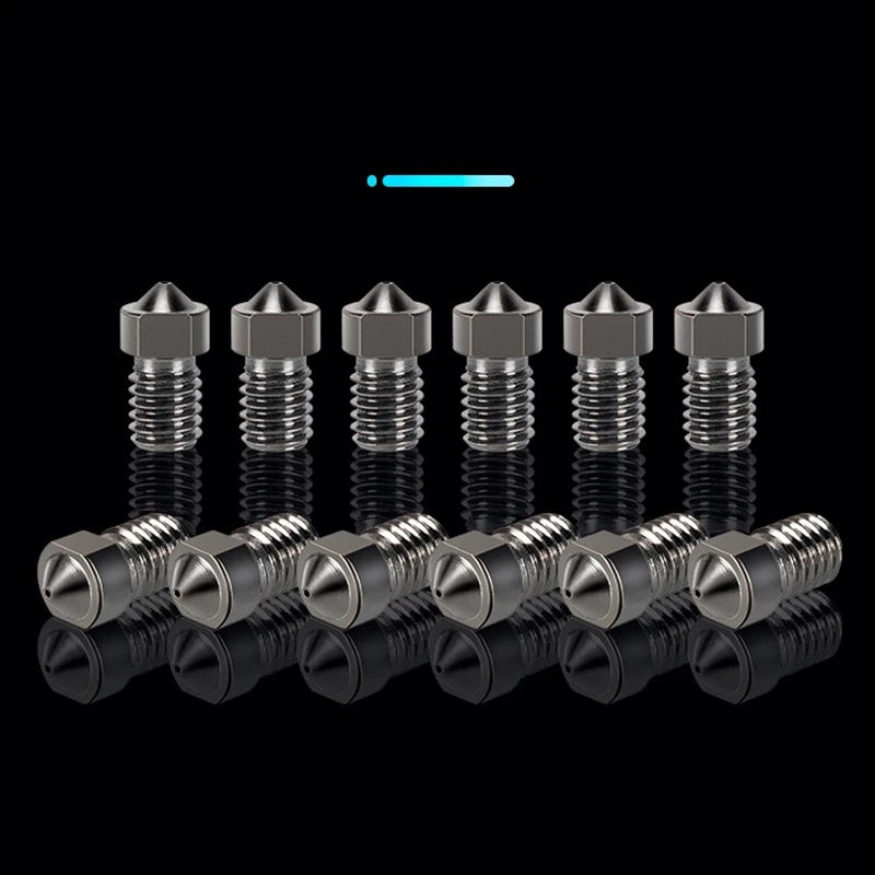 V6 Nozzle Hardened Steel 0.2/0.4/0.6/0.8/1mm 1.75mm Filament M6 3D Printer Nozzle For Ender 3 Hotend Titan Extruder Prusa I3 MK3