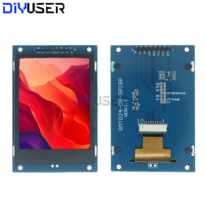 DIYUSER 2.4" TFT LCD Screen Module 240x320 ST7789 SPI Color Display for Raspberry Pi DIY Projects